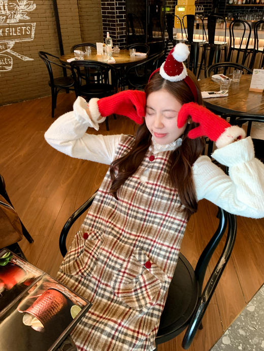 <曾小咸推荐>现货秒杀 ！微信超特价！韩系格子背心连衣裙 日常209.99 立减120 秒杀89.99！！ 商品图6