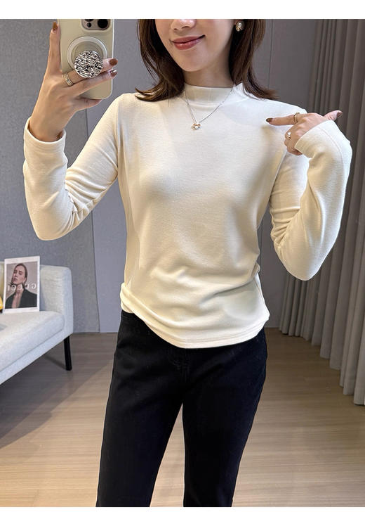 直发【两件拍】 太软糯舒服了 ，双面微粒绒 糯肌肌的打底衫 商品图1