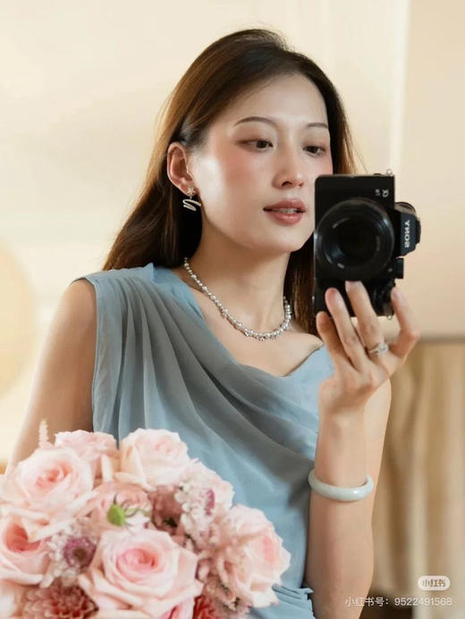 云仓 HF同款 星光飘带耳钉 双层可拆卸设计 商品图4