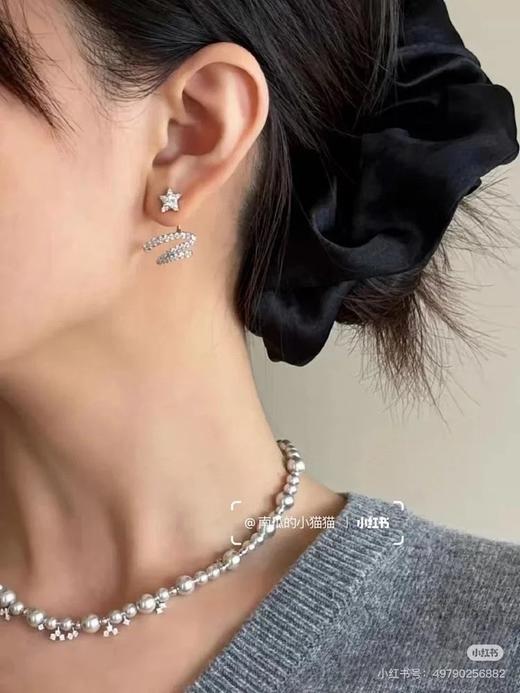 云仓 HF同款 星光飘带耳钉 双层可拆卸设计 商品图6