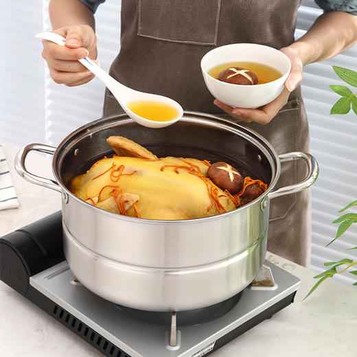 美穗吉家 大容量不锈钢两层多用蒸锅28cm 商品图4