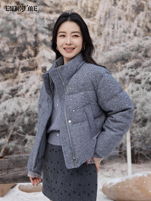 【门店同款】ENJOY冬季“暖冬软糖”亮钻小立领羽绒服 168843394 商品图4