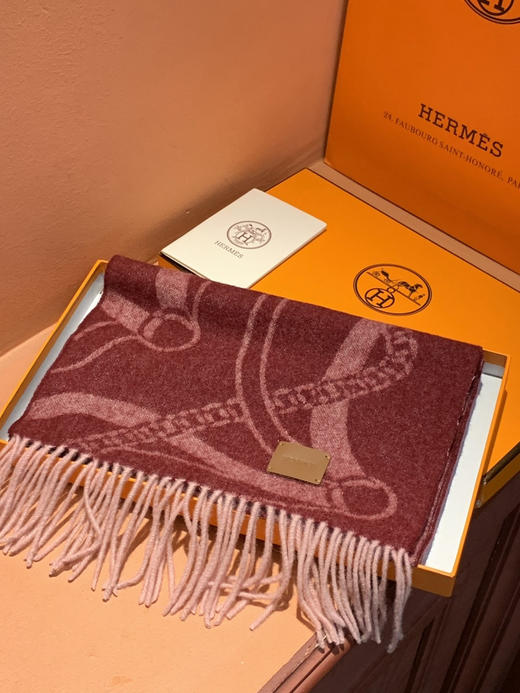 秋冬特惠💰350 爱马仕 巴黎时装展商务男士女士羊毛围巾 商品图3