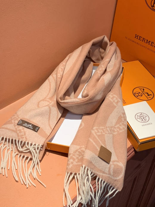 秋冬特惠💰350 爱马仕 巴黎时装展商务男士女士羊毛围巾 商品图8