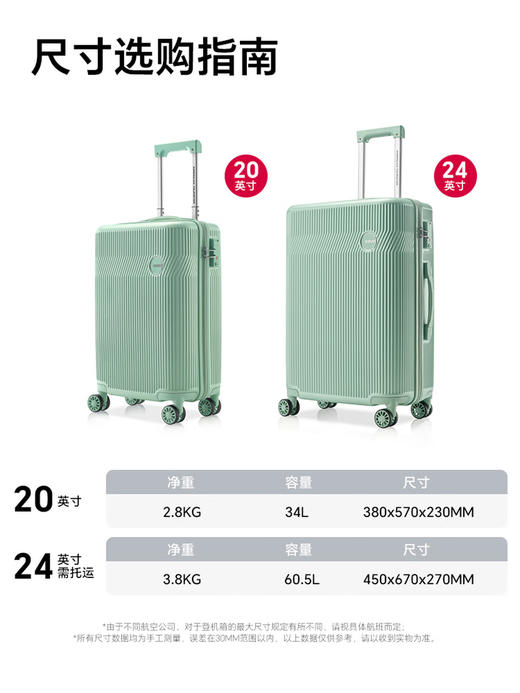 美旅（AMERICAN TOURISTER）多功能行李箱登机密码拉杆箱通勤出差男女学生大容量 NA6 新叶绿 24英寸 可托运（3-5天出行） 商品图1