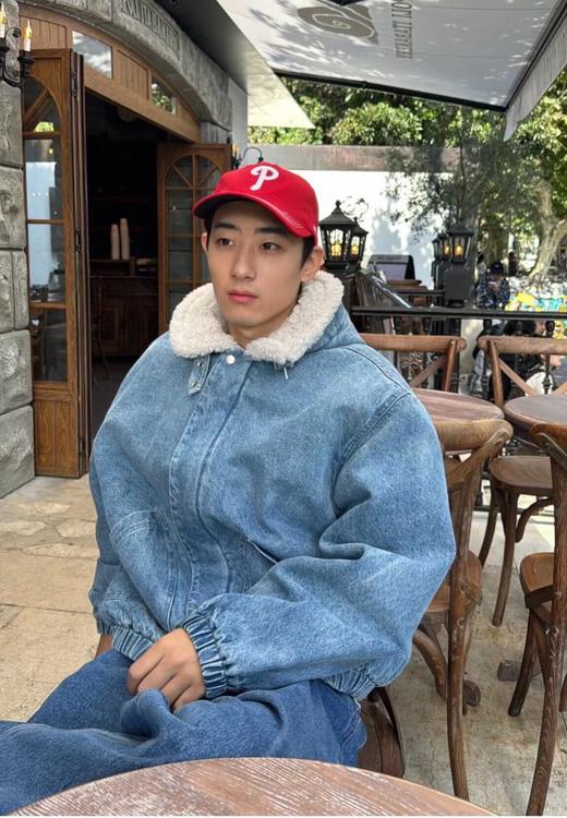 D122479厚实潮流穿搭外套羊羔毛牛仔夹克 商品图4