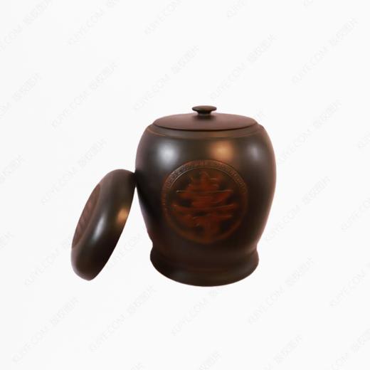纯手工拉坯五色泥紫陶福寿小坛(亚亮)骨灰坛骨灰罐骨灰盒 商品图0