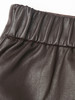 轻熟氛围叠穿神器 深棕色仿皮肌理高腰中长裙 后袋装饰开叉设计通勤气质半身裙 商品缩略图4