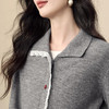 【12/24新品6.5折】熙世界设计感韩系蕾丝花边针织开衫女长袖漂亮翻领毛衣2025秋冬款 商品缩略图4