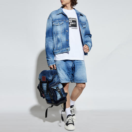 DSQUARED2 男士字母徽标印花棉质圆领短袖T恤 白色 S71GD1610 D20020 100 商品图4