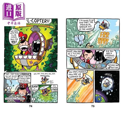 【中商原版】兔子大战猴子05 疯狂獾的崛起 Bunny vs Monkey Rise of the Maniacal Badger 英文原版 儿童漫画故事书 幽默搞笑 商品图1