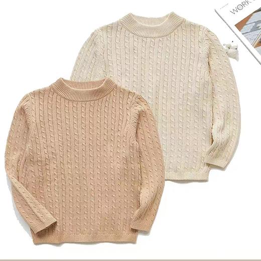 【儿童毛衣/针织衫】100%棉，素道有机彩棉-儿童纯色圆领秋冬线衣（基地直发-申通包邮），来自敦煌，品牌：素道【合作生产，公平贸易】 商品图1