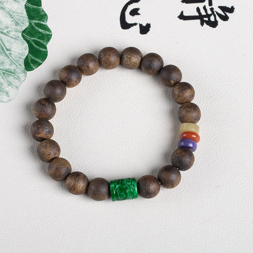 xy0655沉香+翡翠手串 商品图2