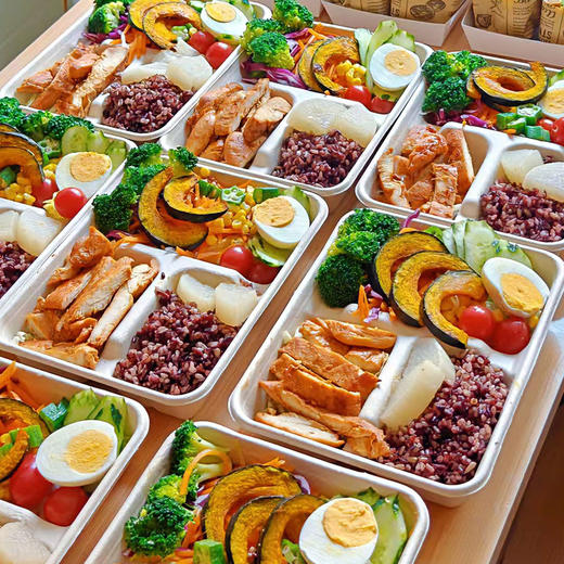 一次性纸浆餐盒轻食沙拉健身环保可降解多格饭盒寿司盒分格外卖打包盒 商品图4