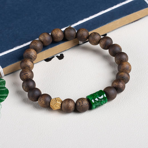 xy0654沉香+翡翠手串 商品图3