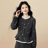 【12/24新品6.2折】熙世界小香风灰色毛呢套装裙女秋冬花边圆领刺绣上衣半身裙两件套 商品缩略图4