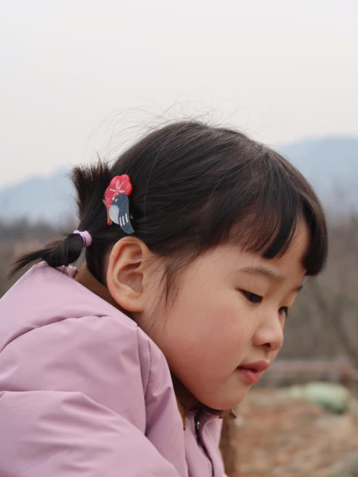 古古楽gugu梅开五福新春发饰    高定珠绣对夹花冠非遗绒花配饰 商品图12