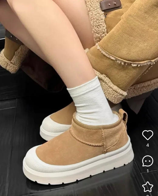 1224-4【澳洲单 纯圆正 】超厚超密 正单GGU 客供皮毛一体 保暖透气雪地靴 商品图13