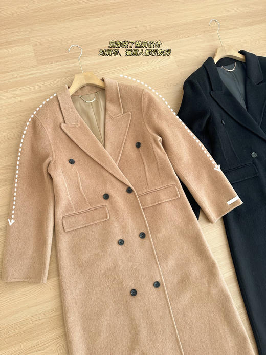 圣罗兰同款去标发货纯手缝双面羊毛大衣 商品图9