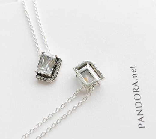 D122420元旦节礼物送女友送闺蜜B备矩形璀璨项链925银 商品图6