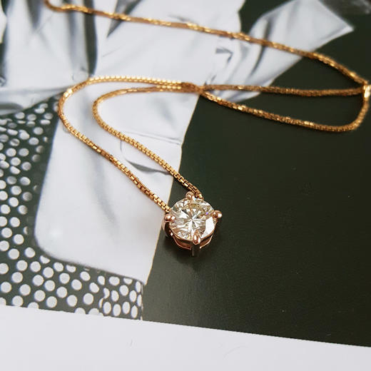 AU750玫瑰金简约时尚单钻款1.02克拉钻石吊坠项链6.1*6.1*5.3MM（皆取最大值）链长：42CM 151225NJS23 商品图3