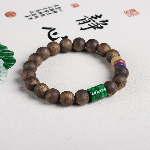 xy0655沉香+翡翠手串 商品图3