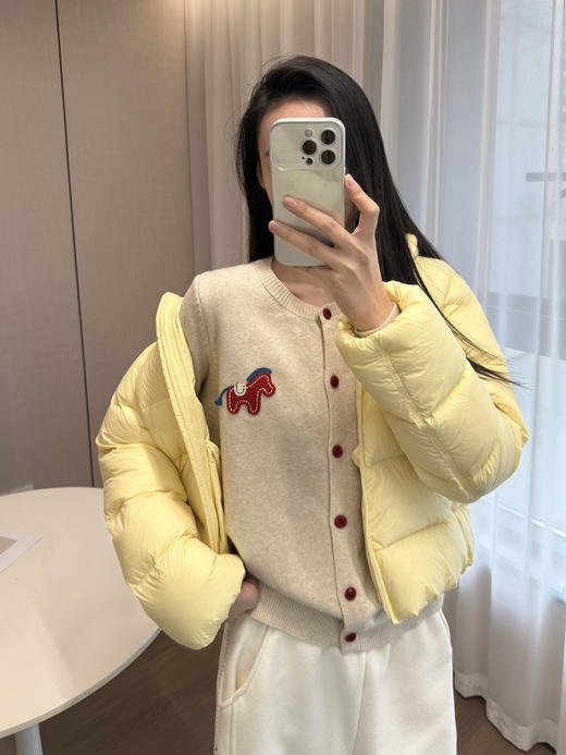 “马上有钱”刺绣小马趣味复古针织羊毛混纺开衫毛衣 商品图9