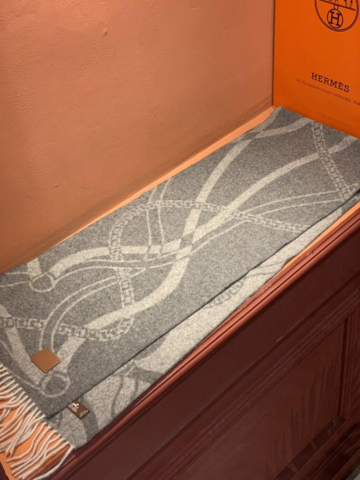 秋冬特惠💰350 爱马仕 巴黎时装展商务男士女士羊毛围巾 商品图6