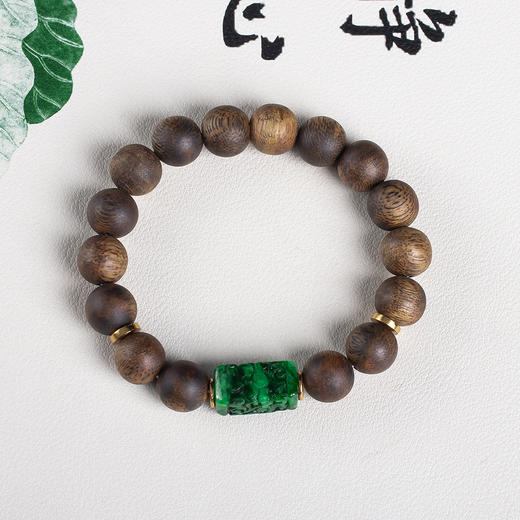 xy0657沉香+翡翠手串 商品图3