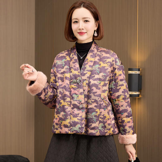 OSL 88K03水貂毛袖口可拆卸保暖羽绒服加厚白鹅绒服外套 商品图1