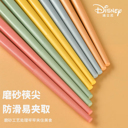 【高颜值食品接触级❗️做工细致握感舒适】Disney迪士尼五彩5双 家用高颜值可爱抗菌筷子商用防霉防滑合金筷。jb 商品图1