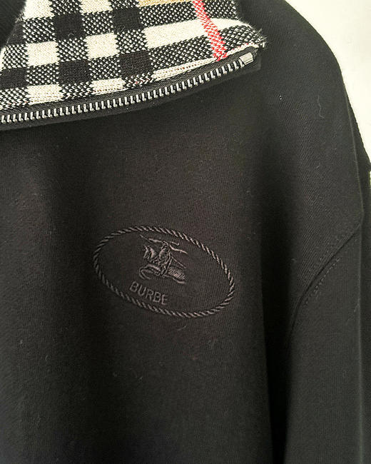 THS-限时 B家 男士 翻领经典格纹半拉链卫衣 AI579 商品图7