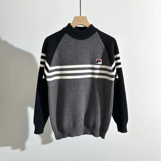 D122485学院风加厚条纹拼接针织衫长袖毛衣 商品图0