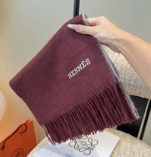 秋冬特惠💰320 2025年新款爱马仕男女同款围巾，难得一见的温柔配色 商品图3
