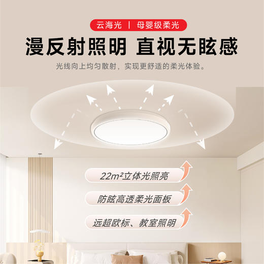 【吸顶灯】百孜护眼吸顶灯超薄无缝隙大厅主灯现代简约全光谱卧室书房餐厅灯 商品图0