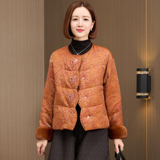 OSL 88K08羽绒服水貂毛袖口90白鹅绒服宽松大码 商品图1