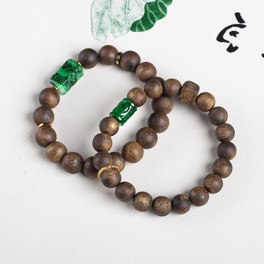 xy0657沉香+翡翠手串 商品图1