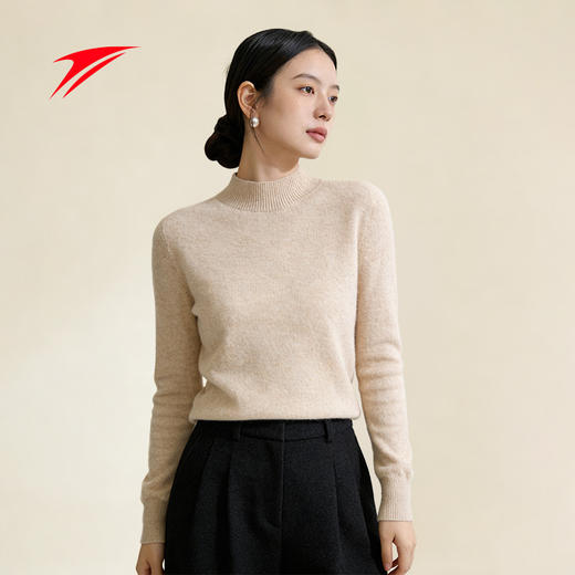 金莱克 2025冬新款内搭打底纯色百搭半高领*堆堆领绵羊毛衫 商品图2