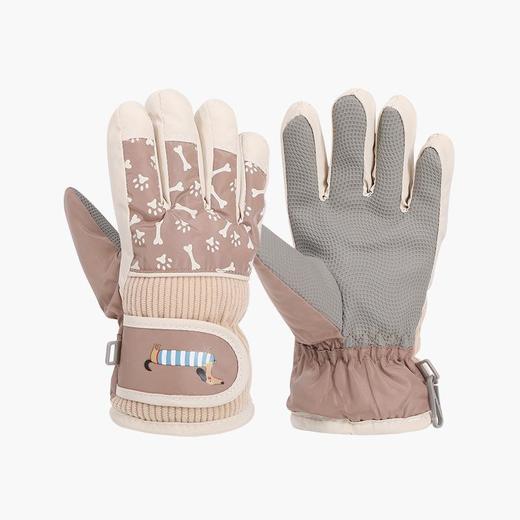 冬季儿童滑雪手套女童魔术贴保暖手套男童防滑耐磨加绒加厚手套女 商品图4
