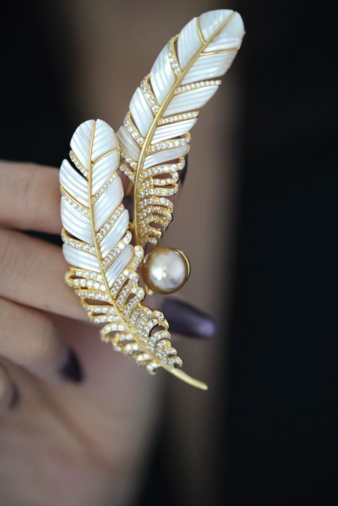 新款-大羽毛金珠