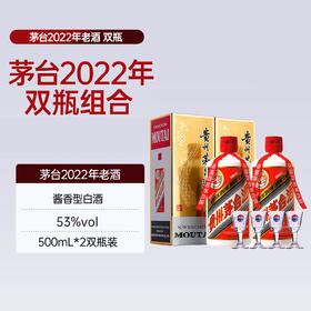 53度新飞天茅台500ml×2（2022年份老酒） 双瓶装