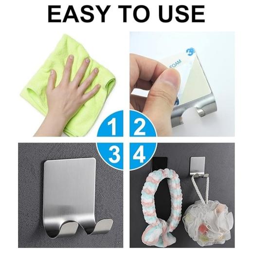 【2件装】浴室淋浴用剃须刀架 多功能防水免打孔不锈钢挂钩 商品图3