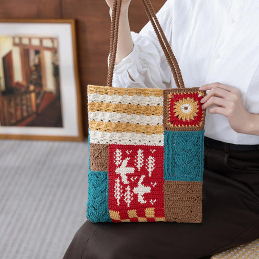 苏苏姐家飞鸟拼布风单肩包手工DIY钩针编织毛线团自制材料包 商品图1