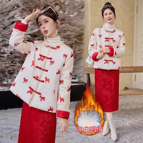 HR YJLY2605水貂毛双面穿马上有钱羽绒服90绒 商品图1