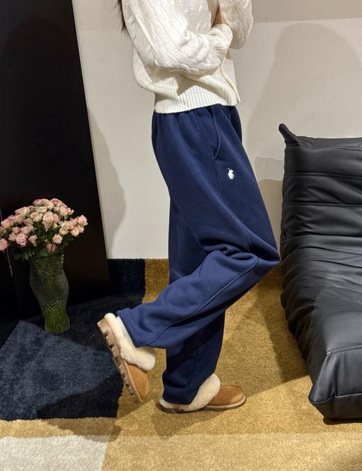 拉夫情侣款经典加绒加厚阔腿直筒裤 商品图0