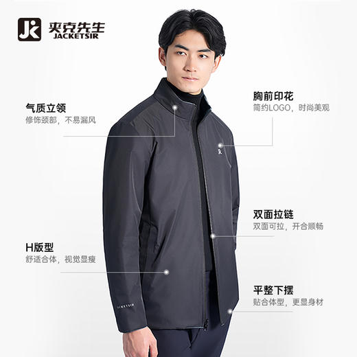 【两穿通勤立领夹克/清仓】防泼水双面穿商务夹克通勤休闲上衣外套 商品图8