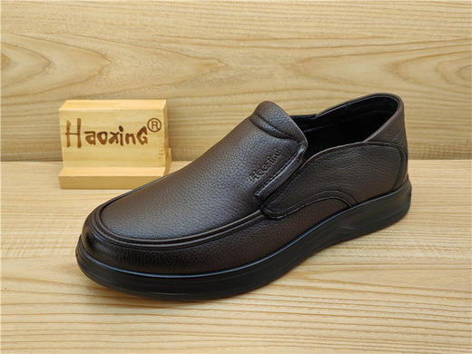 豪行2024年冬季新品商务休闲真皮加绒软底男棉鞋14412709 商品图0