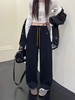 D122482休闲通勤阔腿设计加厚奥粒绒小弯刀裤 商品缩略图1