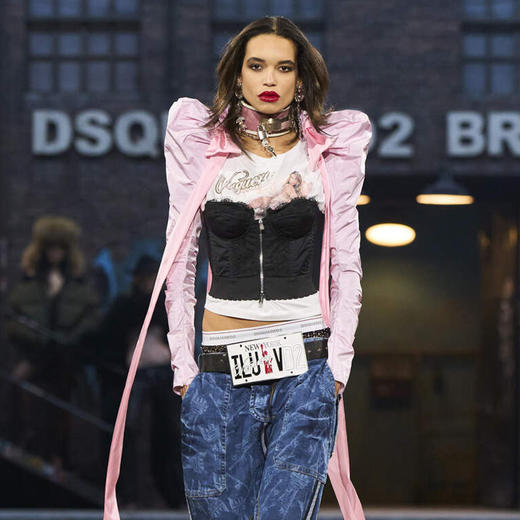 DSQUARED2 女士80年代V型胸衣 黑色 S72NC1170 S36275 900 商品图2