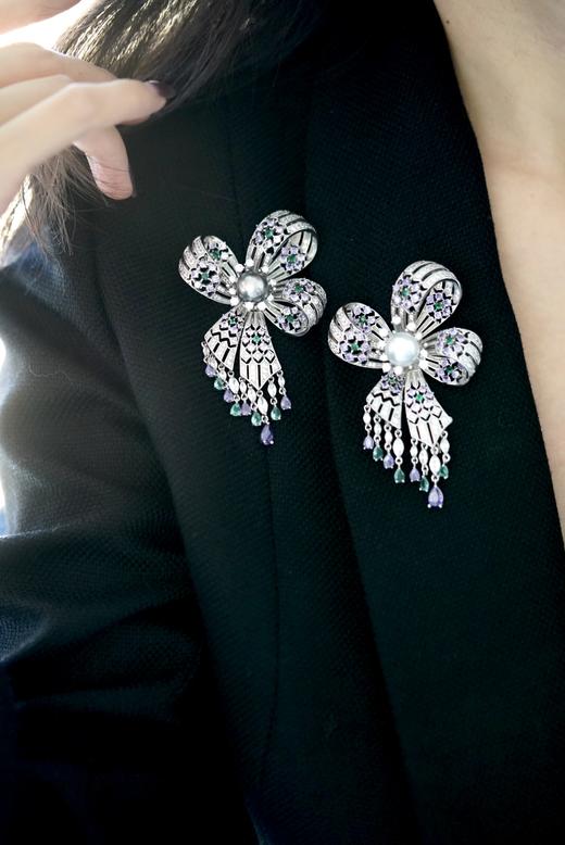 新款-丝带胸花铂金灰/澳白 商品图4